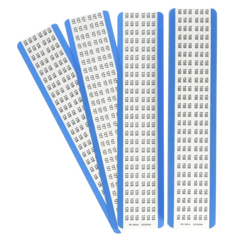 PCM Cloth Wire Marker Card Combo Pkg, 1 Card Ea '126-150'