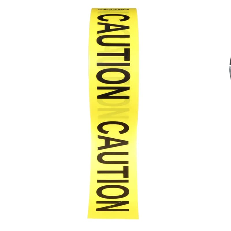 Barricade tape, 3.00" H x 1000' length, 'Caution' (legend), non-adhesive polyethylene film, black/yellow, 1 pc. package quantity.