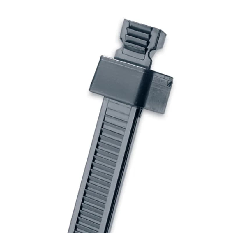 Sta-Strap cable tie, releasable, intermediate cross section, 11.0 (279mm) length, weather resistant nylon 6.6, black, standard package.