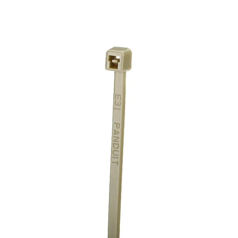 Pan-Ty locking tie, miniature cross section, 3.9 (99mm) length, nylon 6.6, telephone gray, standard package.