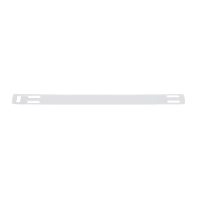 The self-laminating cable marker holder in white measures 4.00"W x 0.50"H. It is made of self-laminating vinyl and comes 25 tags to a package, sold individually.