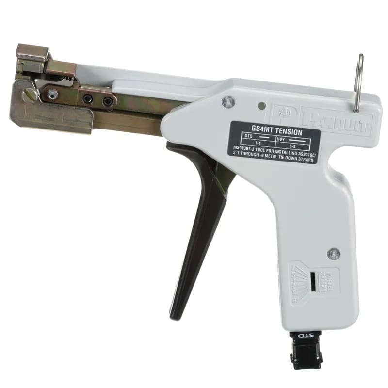 Panduit GS4MT - Installation tool for use with the following stainless steel cross section ties:Type MLT: Standard, light-heavy, and heavyType MLTC, MLTFC, and MLTD: HeavyUsed with custom length banding cross sections:Type MB: Standard and heavyType MBC: Heavy
