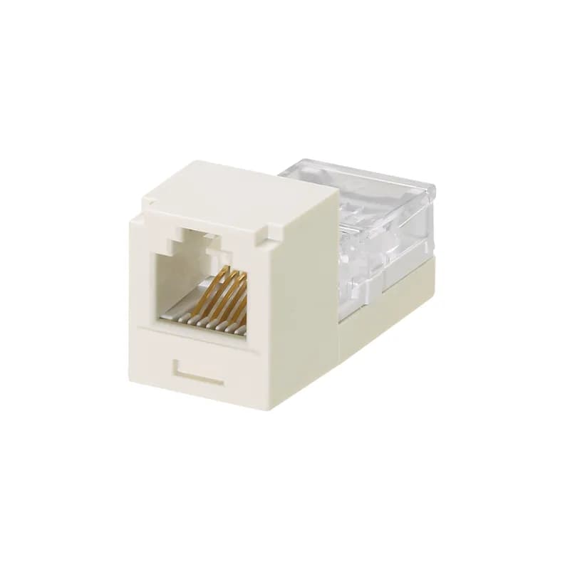 The Mini-Com Cat 3 UTP RJ45 Leadframe Jack Module is designed to terminate 4-pair, 22-24 AWG twisted pair cable. Each module is 100% factory tested for continuity. Contacts are plated with 50 microinches of gold for superior performance. Jack modules are compatible with Mini-Com Modular Patch Panels and Faceplates. The jack module is Off White.