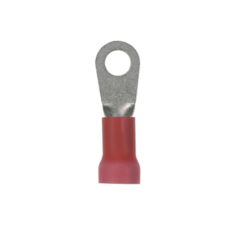 Ring Terminal, large wire, 8 AWG, #8 stud size, vinyl expanded insulation, standard package.