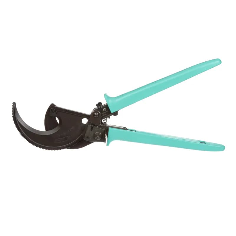 Panduit CCT-500 - Ratchet cable cutting tool cuts both copper and aluminum solid code and stranded flex cables (AL and CU cable to 1000MCM) up to 2 -1/32" (52mm) diameter. Approximate dimensions 14" (356mm) x 5-1/2" (140mm) x 1" (25.4mm). Tool weight 29.6 oz. (840 g).