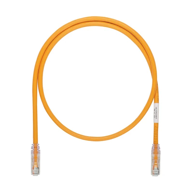 Category 6A (SD), 10 Gb/s UTP patch cord with TX6A 10Gig Modular Plugs on each end. Orange, 7 ft.