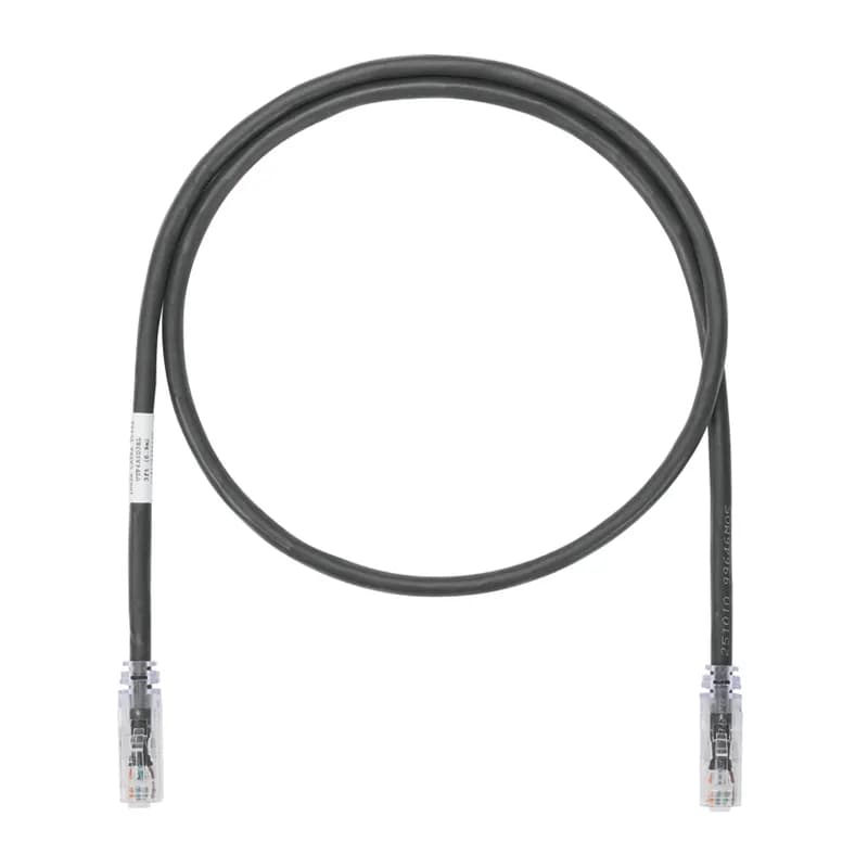 Category 6A (SD), 10 Gb/s UTP patch cord with TX6A 10Gig Modular Plugs on each end. Black, 7 ft.