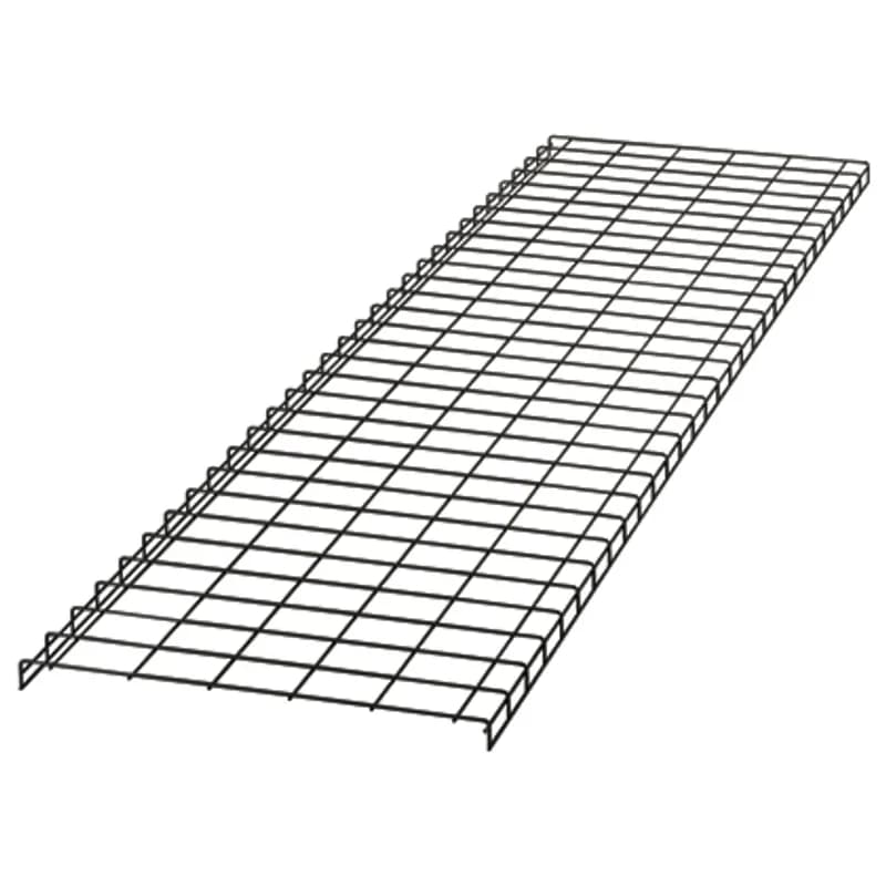The Wyr-Grid Pathway Section protects cables between the Main Distribution Area and the Equipment Distribution Area. Unlike other pathways, it installs quickly and can be modified easily, optional sidewalls snap on without extra hardware or tools. Splice connector: WGSPL2430BL, Intersection splice: WGINTSPLBL, Steel, 118.4in x 30.5in x 2.1in (3007mm, 775mm, 53mm), Black powder coated.