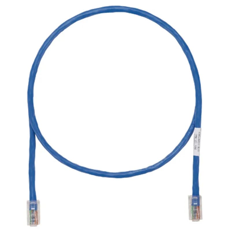 Category 5e, UTP patch cord with Pan-Plug Modular Plugs on each end. Blue, 8 meters.