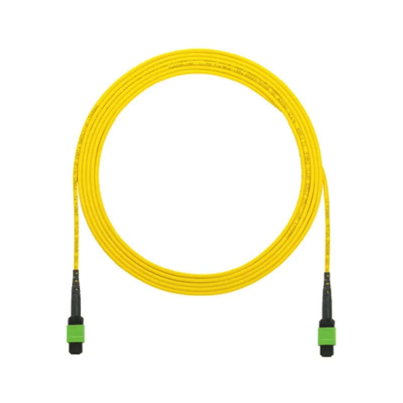 Panduit F9TRL5N5NANM027 - OS2 12 fiber, interconnect cable assembly, low smoke zero halogen (LSZH), MPO female to MPO female, Method A Std IL with no pulling eye, Yellow, 27 meters