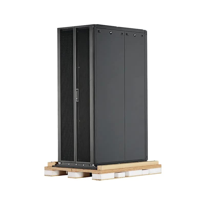 Net-Access S-Type Dynamic Cabinet frame with top panel. Single hinge perforated front door. Perforated rear door. Solid side panels (2). Casters, POU brackets (2 set), cage nut rails (2 sets).Dynamic Pallet (1). Dimensions: 78.3H x 27.6W x 48.0D (2026mm x 700mm x 1200mm). Color: Black