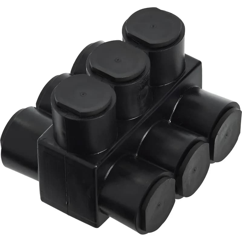Panduit BLKPSB600-2-4 - Multi-Tap Connector, Double Sided, Black Insulation, 2 Port, 600 kcmil-#6 AWG STR