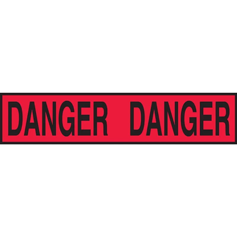 Panduit PBB0041 - Barricade Tapes used to section off hazards and danger zones quickly and effectively, Bold DANGER warning message continuously repeated the length of the roll, Lightweight 3-mil polyethylene plastic, Durable for indoor and outdoor environments, Black on Red, Roll size 3in x 1000ft.