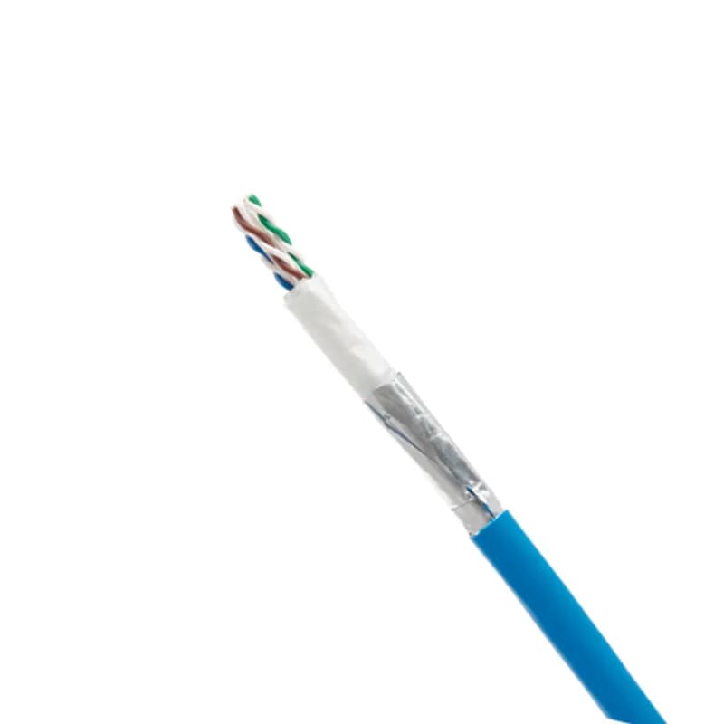 Copper cable, category 6A U/UTP, plenum (CMP), 4-pair, conductors are 23 AWG with FEP insulation, twisted in pairs, separated by an integrated pair divider, surrounded by an advancedmatrix tape and protected by a flame-retardant PVC jacket, white.