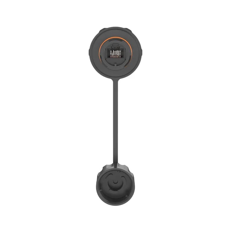 The IndustrialNet Cat 6A shielded bulkhead 8-position connector with protective cap is ideal in manufacturing environments. The shielded bulkhead connector features a RJ45 jack. The bulkhead provides an IP67 rated seal that provides protection from dust and temporary immersion in water. It terminates to a 4-pair, 24 AWG, 100 ohm twisted pair cable and does not require a punchdown tool.