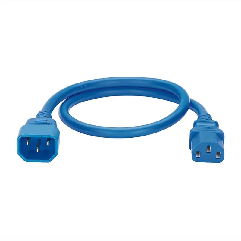Non-Locking Power Cord, IEC C14 to IEC C13 - 6 feet (1.8 meters), 10 Pack, Blue.