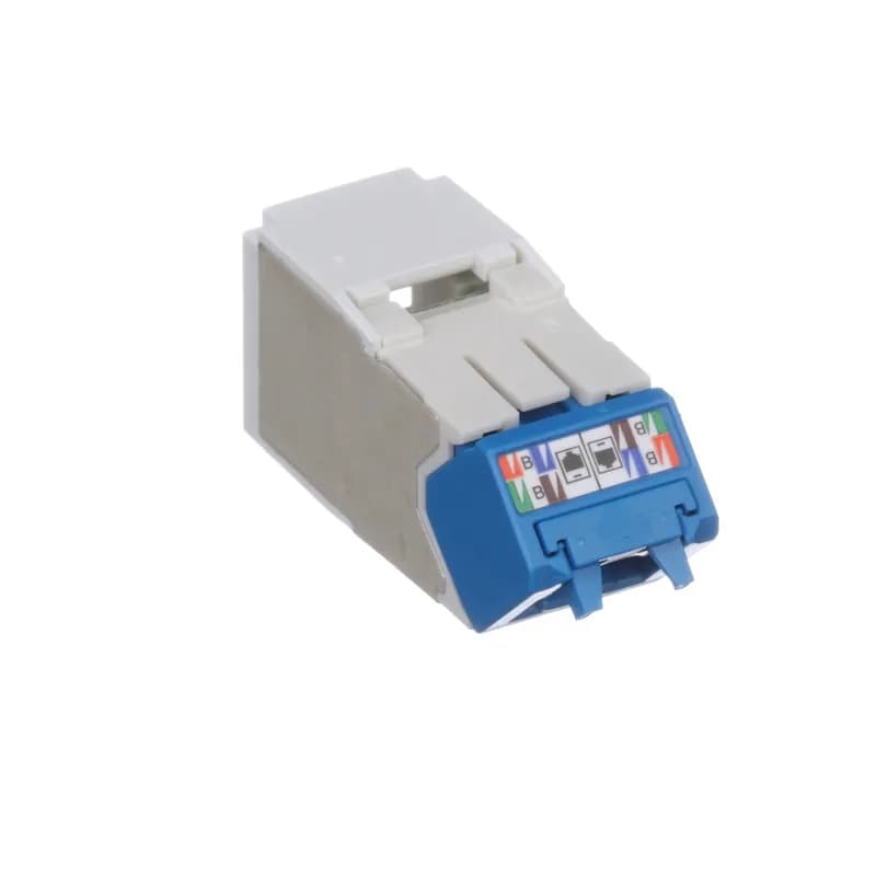 The Mini-Com Cat 6A UTP RJ45 Up/Down 45 Angled TG Jack Module is designed to terminate 4-pair, 22-26 AWG twisted pair cable and improves cable routing to jacks in tight spaces. Each module is 100% factory tested to exceed industry standard performance requirements. TG style termination eliminates the need for a termination tool. Each jack is individually serialized for traceability and is compatible with Mini-Com Modular Patch Panels and Faceplates.