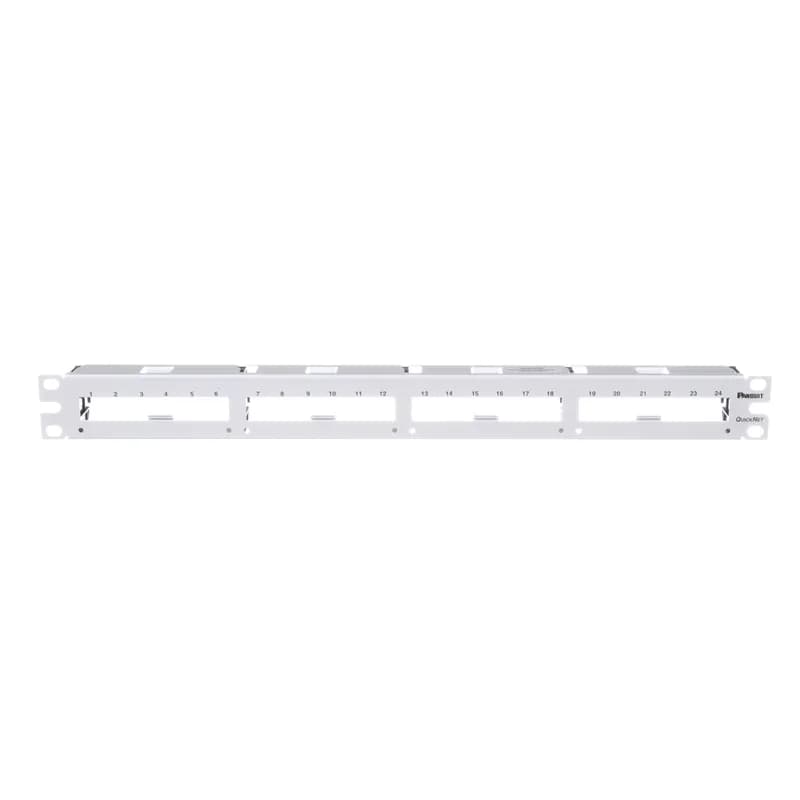 QN PATCH PANEL, FLAT, 24 PORT, 1RU, WHITE