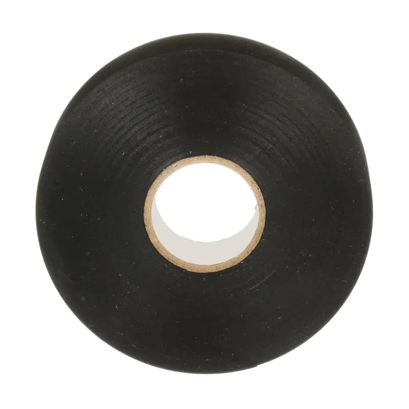 StrongHold ST43-075-66BK Professional Grade PVC Electrical Tape is a pressure sensitive vinyl electrical tape that applies easily and provides a high level of performance over a range of temperatures. It has excellent elasticity and insulating properties and it is .75" x 66' x .007" in size. It is black in color and comes in an individual plastic puck. Suitable as primary insulation when used for splicing up 600 Volts or 80?C (176?F) and can be used as protective jacketing.