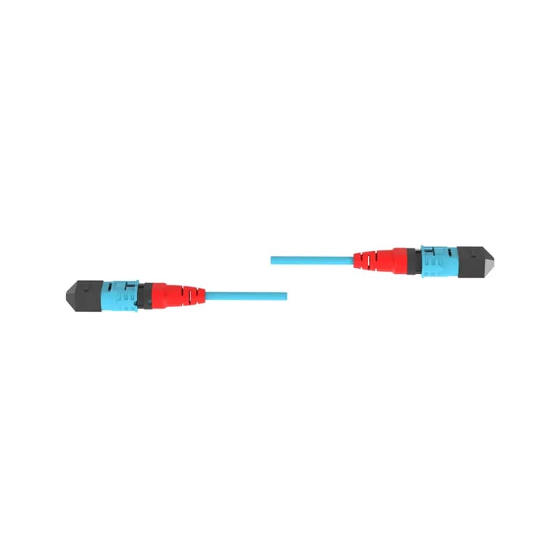 This 12 fiber cable assembly is an OM3 interconnect cable assembly. It is Low Smoke Zero Halogen (LsZH) rated and features MPO Female to MPO Female connectors. It is aqua, 10 meters in length and has Method B optimized insertion loss with no pulling eye.