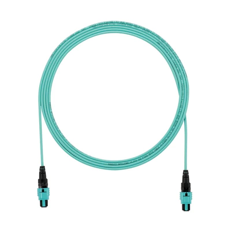 Panduit FZTRL7N7NANM040 - 12 fiber OM4 interconnect cable assembly, low smoke zero halogen (LSZH) rated, PanMPO female to PanMPO female, Method A, Std IL with no pulling eye, 40 meters.