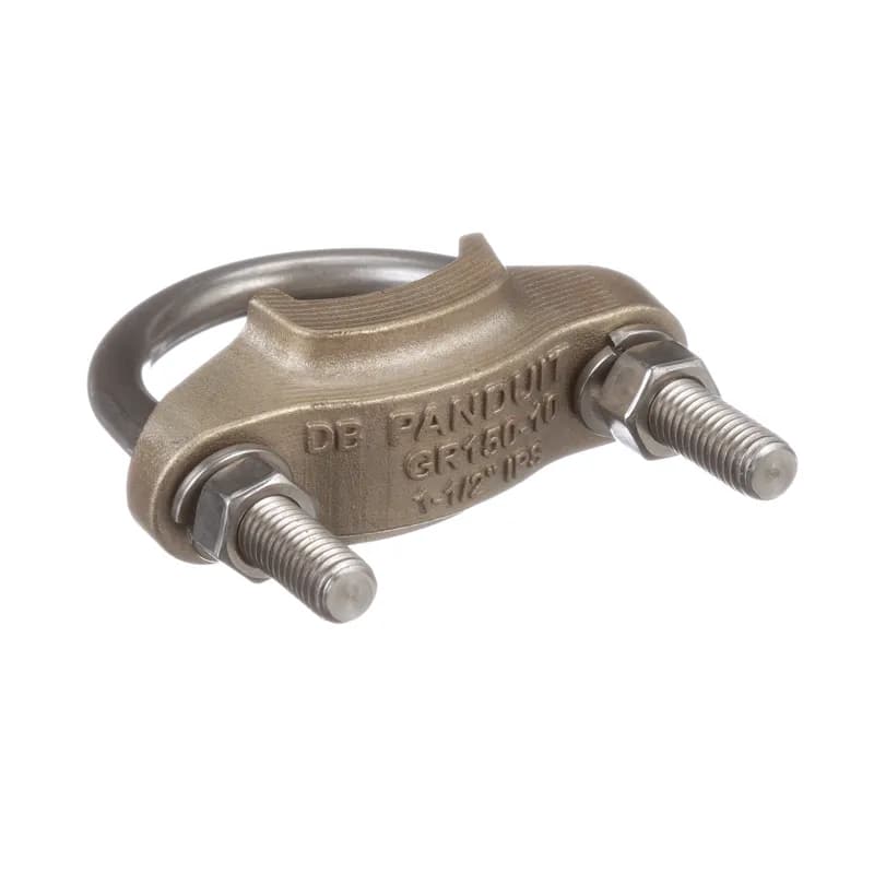 Panduit GR125-10-1 - Pipe Clamp; Braided Strap: 1" x 1/8" to Pipe or Rod; Direct Burial, 1-1/4" Pipe