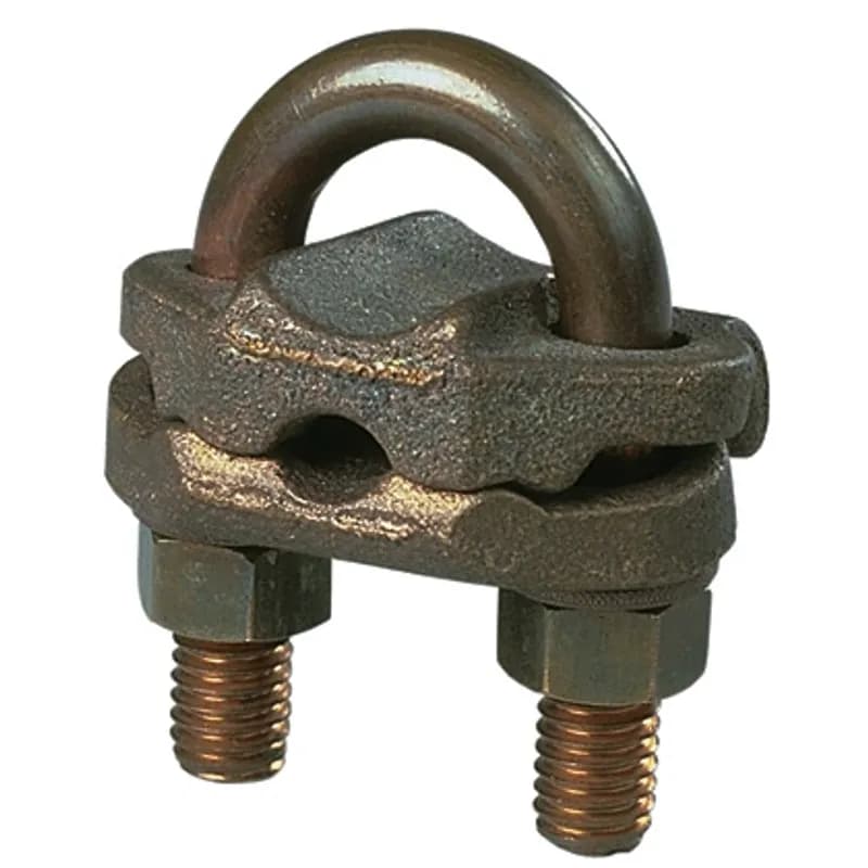Bronze Ground Clamp Connector, 300-500 kcmil copper wire to 3" IPS
