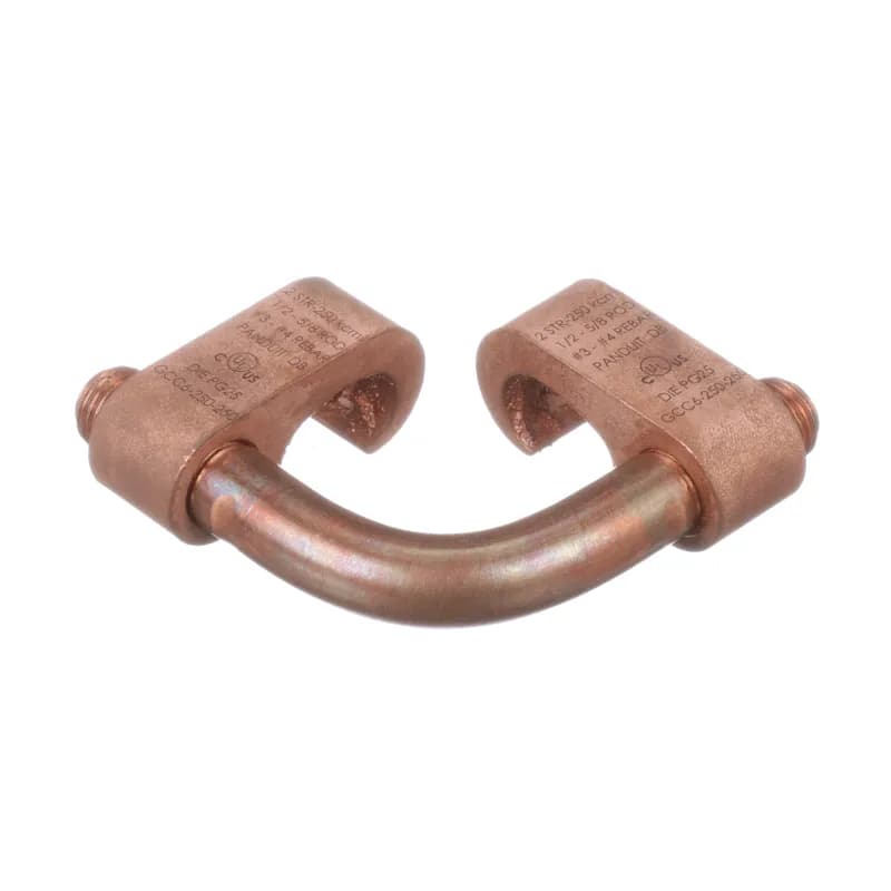 Grounding "6x6" Style Cross Connector, 2 Str - 250 kcmil (35-120mm2), 1/2 - 5/8 Rod (12.7-15.9mm), or #3 - #4 Rebar (#10M-#13M) Main, 2 Str - 250 kcmil (35-120mm2) Tap