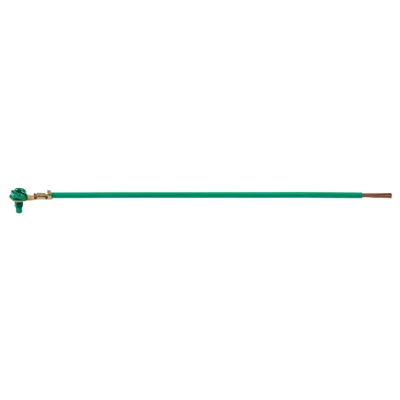 Panduit SGPS12-8SRT-L - Ground Bonding Pigtail, #12 AWG Stranded Wire, 8" length, one end of wire strip to 5/8" length, Ring Terminal terminated to one end of wire, GSH, #10-32 Bonding Screw Included
