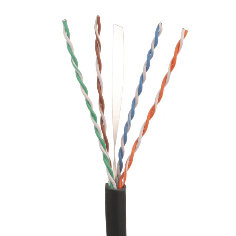Copper Cable, Industrial, Cat6, 4-pair, 24/7 AWG stranded, U/UTP, CM, Black, 1000FT/305m reel.