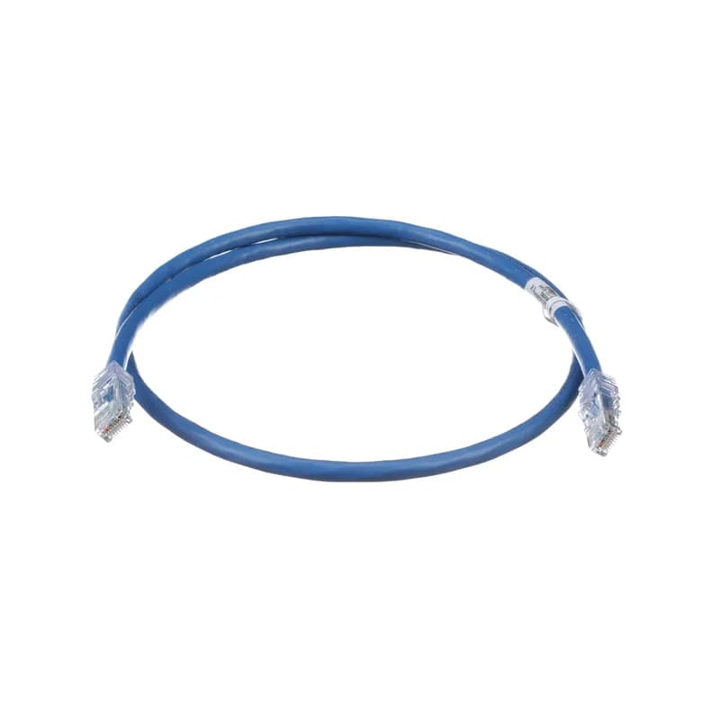 The TX6A 10Gig Cat 6A UTP Patch Cord is a 3-Foot, 0.250-inch (6.4mm) diameter, Grey cord constructed of 24 AWG, unshielded, twisted pair, solid, CM cable with high-performance modular plugs. Its solid foil tape limits alien crosstalk, ensuring 10 Gb/s transmission. The tangle-free latch prevents snags and ensures a fast release, streamlining moves, adds, and changes. Enabled with RapidID, the product has pre-installed barcodes for simple port mapping using RapidID software.