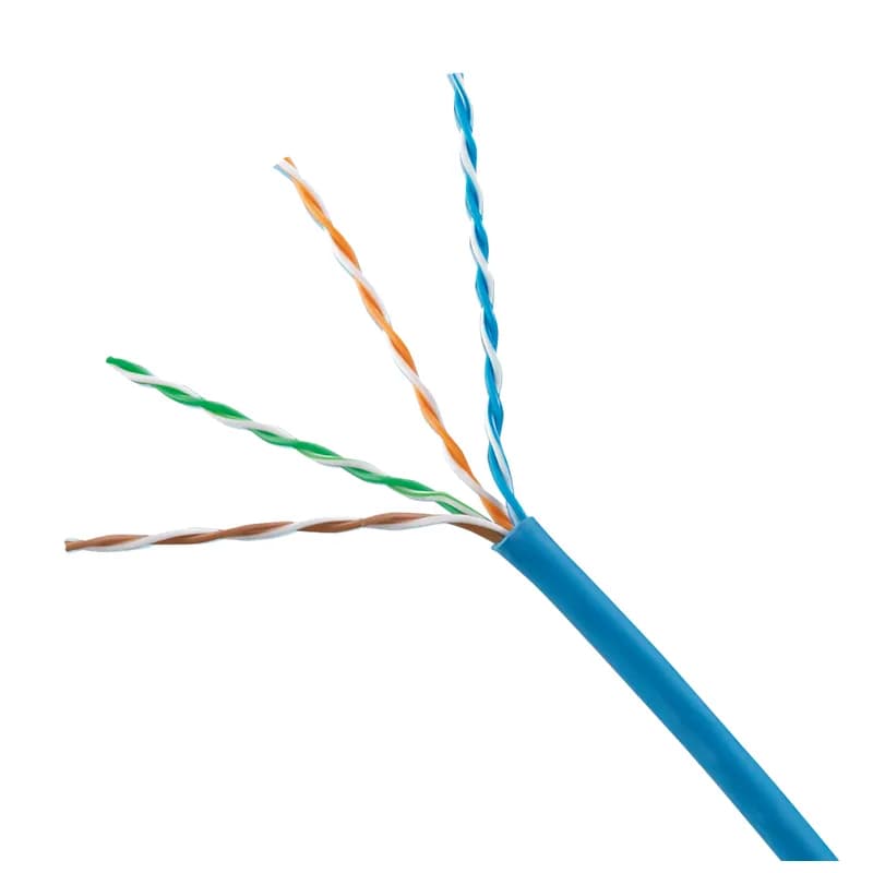 The TX6 Cat 6 U/UTP copper cable is constructed of 24 AWG copper conductors with FEP/HDPE insulation. The copper conductors are twisted in pairs. All four pairs are surrounded by a PVC flame-retardant jacket. The international gray, plenum (CMP) cable is supplied 1,000 feet (305 meters) to an easy pay-out carton.