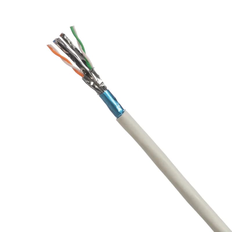 Copper Cable, Cat 6A, 4-Pair, 23 AWG, F/FTP, EuroClass Cca-s1a-d1-a1, Red, 500m/1640ft