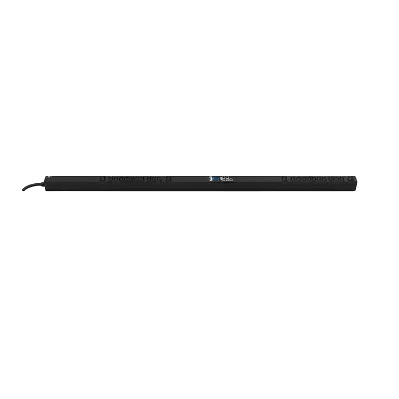 This Panduit Monitored & Switched per Outlet PDU is a versatile power management tool, featuring (20) C13 and (4) C19 outlets to accommodate a range of devices. It operates with a 16 amp capacity at 230 V in a single-phase system, ensuring effective and stable power distribution. The PDU is equipped with a 10-foot (3m) power cord and an IEC 60309 2P+E 6h 16A (IP44) input plug, offering robust and reliable connectivity. Ideal for environments needing detailed control and monitoring.