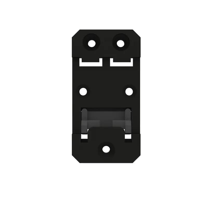 Panduit FWME1BL-DIN - The FWME1BL-DIN Rail Mount Adapter mounts to a standard 35mm DIN rail. It converts the Panduit part number FWME1BL Opticom 1 opening fiber wall mount splice enclosure (enclosure not included) to be DIN rail mountable. Included in one FWME1BL-DIN package is the DIN rail mount adapter and three M4 flat head screws. It is made of steel and is black in color.