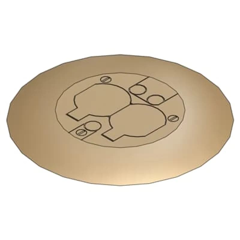 Poke-Through Cover, 7 Inch Diameter, Non-Metallic with Brass Finish