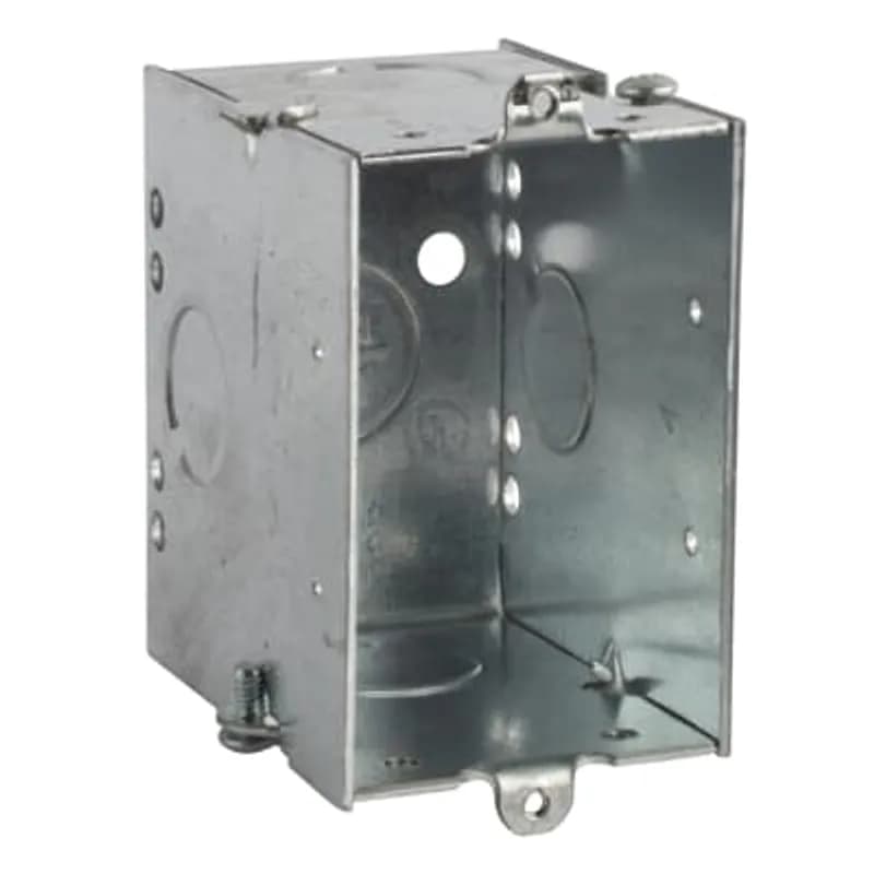Gangable Switch Box, 14 Cubic Inches, 3 Inches Long x 2 Inches Wide x 2-3/4 Inches Deep, 1/2 Inch Knockouts, Pre-Galvanized Steel, For use with Conduit