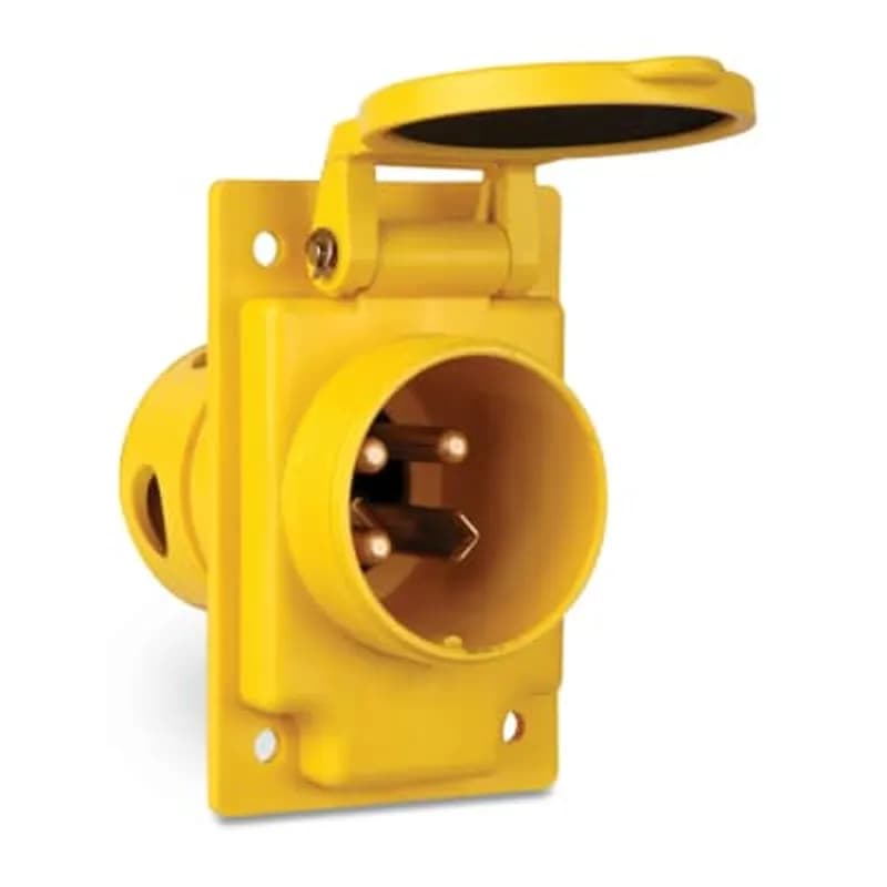 DuraGard 30 Amp, Splash-Proof Spring Flap (Weathertight), Reverse Service Male Receptacle- 480V