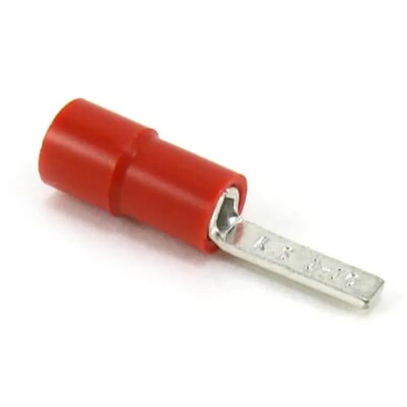 Insulated Vinyl  Blade Terminal, Wire Range 22-16, Red