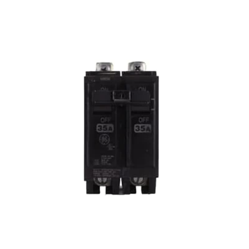 Q line circuit breakers are one-inch wide per pole, compact, thermal-magnetic devices designed for residential and commercial applications. The QB breakers are bolt-on versions of the Q Line used for bolting to the bus connections of load centers and lighting panels. All Q Line circuit breakers feature Quick-make / Quick-break mechanisms, common trip bars, and easy to spot trip indication to ensure safety and reliability. Q Line breakers are available in 1, 2, and 3 pole versions, can be ordered with auxiliary contact and shunt trip accessories, and can be ordered for use in HID applications. 2135 Amps 35 A