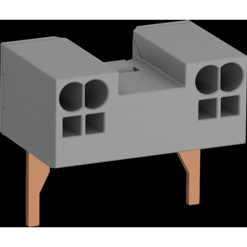 Additional coil terminal blocks with push-in spring terminal for a bottom access to the coil terminals of contactors or contactor relays.