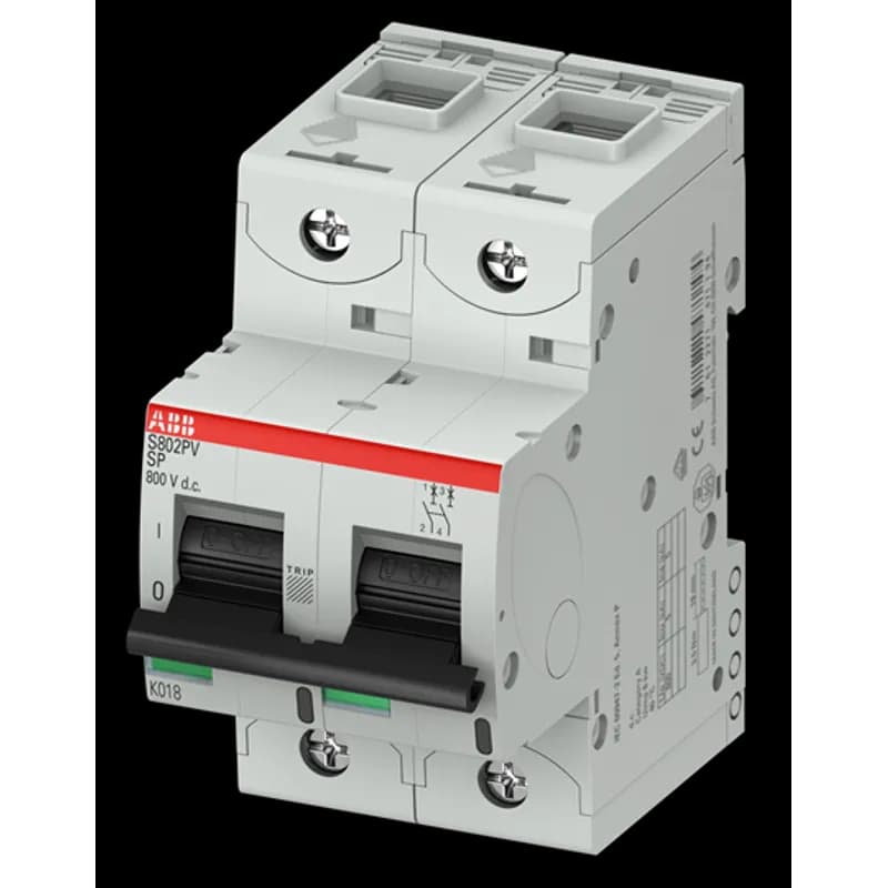 ABB - Electrification S802PV-SP6 - MCB S800PV 2P SP 6A 800VDC IEC