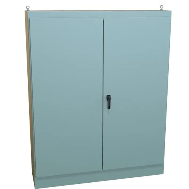 N12 Freestanding Encl, Dbl Door - 90 x 72 x 20 - Steel/Gray