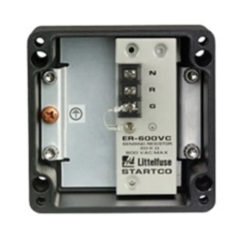 Littelfuse SE-MRE-600 - SE-MRE-600 is a moisture-resistant enclosure kit specifically designed for the ER-600VC and ER-1000HV sensing resistors. This enclosure protects the connection terminals from snow and rain in outdoor applications. The dimensions measure 4.8 H x 4.7 W x 3.3 D in.