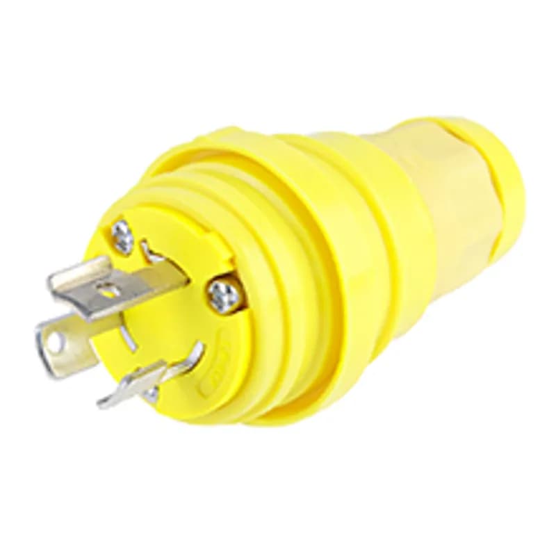 Watertite Extreme Plug with Locking Blade, 2 Pole/3 Wire, NEMA L6-15, 250V, Cord Grip Body Size F2, Silicone Husk