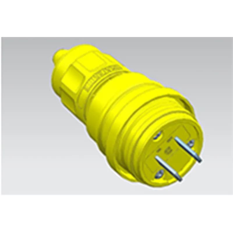 Woodhead 14W04 - Watertite Extreme Plug, 2 Pole/2 Wire, NEMA 1-15, 125V, Cord Grip Body Size F2, Silicone Husk