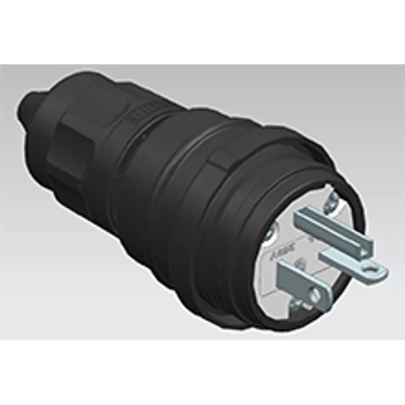Watertite Extreme Extra Hard Outdoor Plug, 2 Pole/3 Wire, NEMA 6-20, 250V, Cord Grip Body Size F2, Black, Silicone Husk