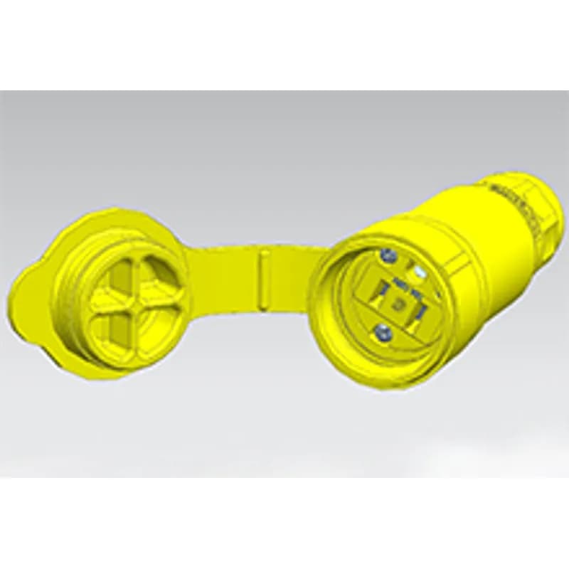 Watertite Extreme Connector, 2 Pole/3 Wire, NEMA 5-15, 125V, Cord Grip Body Size F2, Silicone Husk