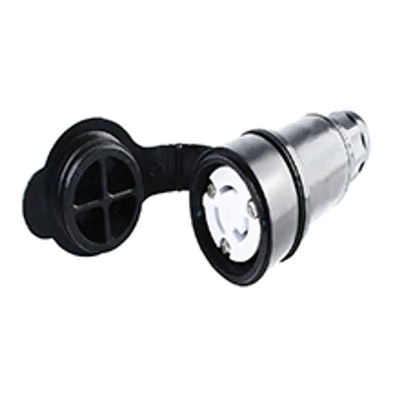 Watertite Extreme Extra Hard Outdoor Receptacle with Locking Blade, 2 Pole/3 Wire, NEMA L7-15, 277V, Cord Grip Body Size F2, Black, Silicone Husk