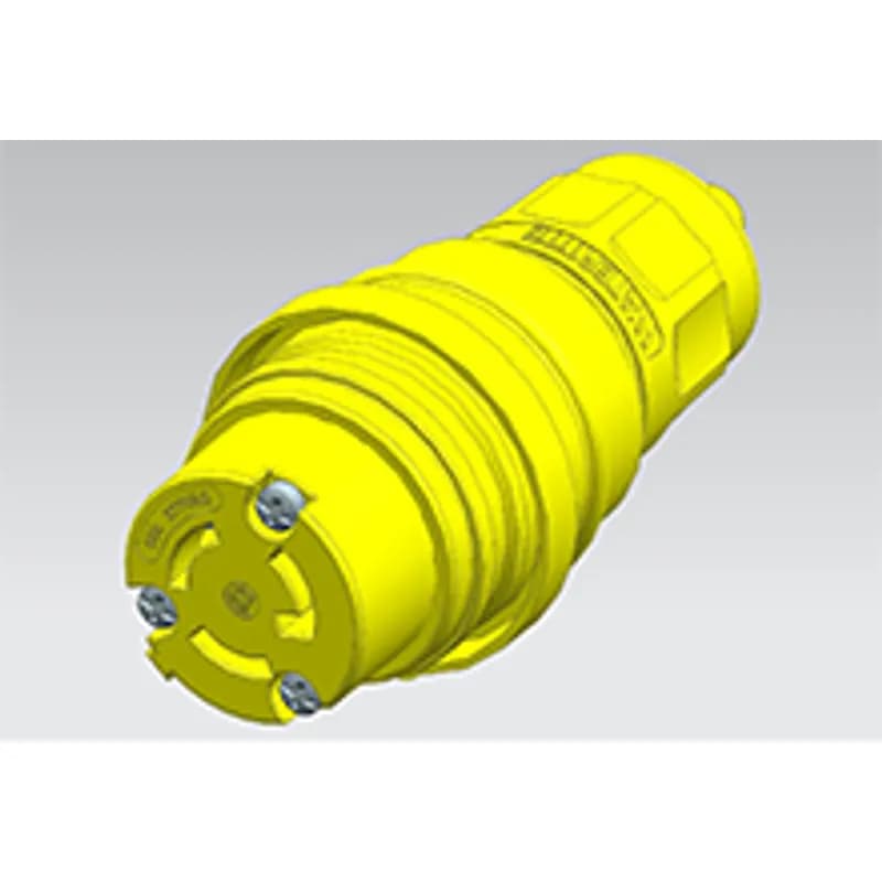 Woodhead 25W34MB - Watertite Extreme Connector for Male Receptacle with Locking Blade, 2 Pole/3 Wire, NEMA L7-15, 277V, F2, Silicone Husk